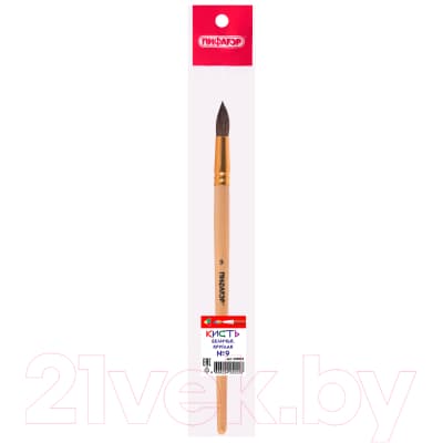 Кисть для рисования Пифагор Беличья №9 / 200823 7