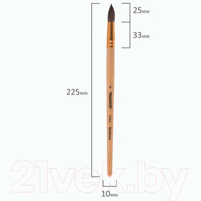 Кисть для рисования Пифагор Беличья №9 / 200823 4