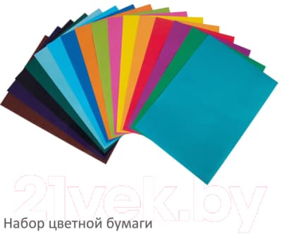 Набор цветной бумаги и картона Brauberg Мелованные / 113566 3