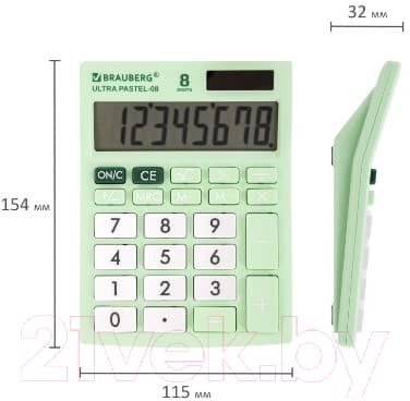 Калькулятор Brauberg Ultra Pastel-08-LG / 250515 10