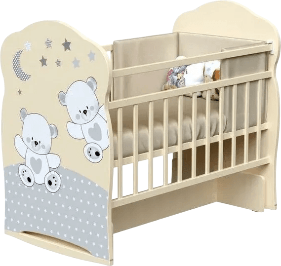 Детская кроватка VDK Funny Bears колесо-качалка с маятником