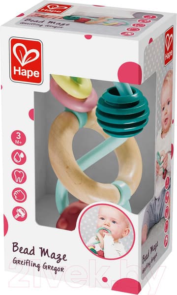 Прорезыватель для зубов Hape Пастель Лабиринт Бусинки / E8501_HP 2