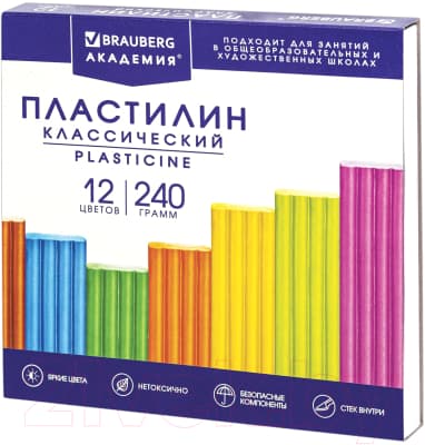 Пластилин Brauberg Академия Хит / 106423