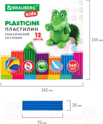 Пластилин Brauberg Kids / 106436 7