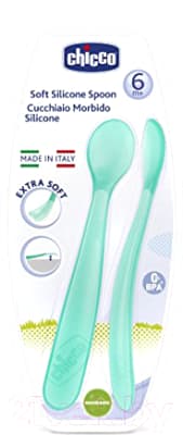 Набор столовых ложек для кормления Chicco Мягкая силиконовая