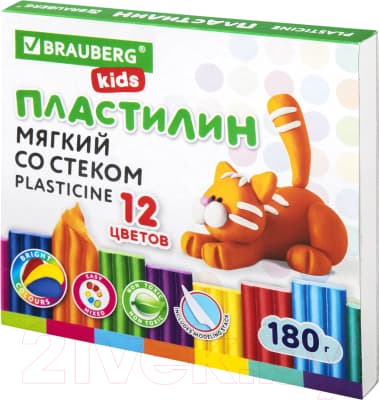 Пластилин восковой Brauberg Kids / 106495