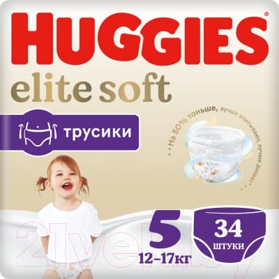 Подгузники-трусики детские Huggies Elite Soft Mega 5