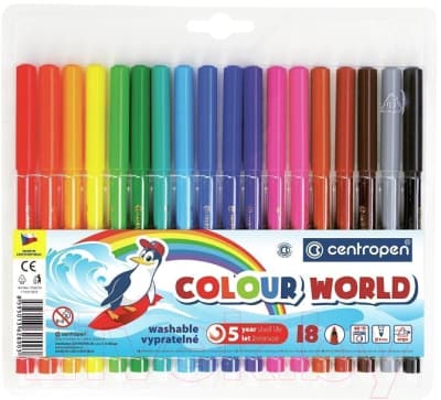 Фломастеры Centropen Цветной мир Пингвины / 7550/18 TP