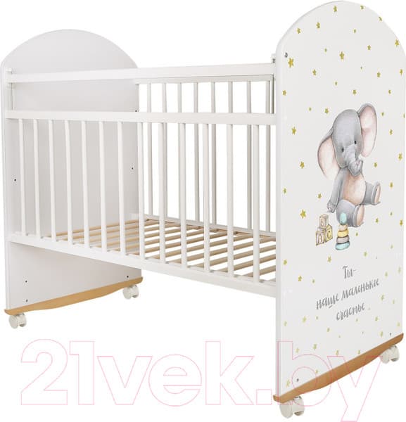 Детская кроватка INDIGO My Sleepy Слоник колесо-качалка 2