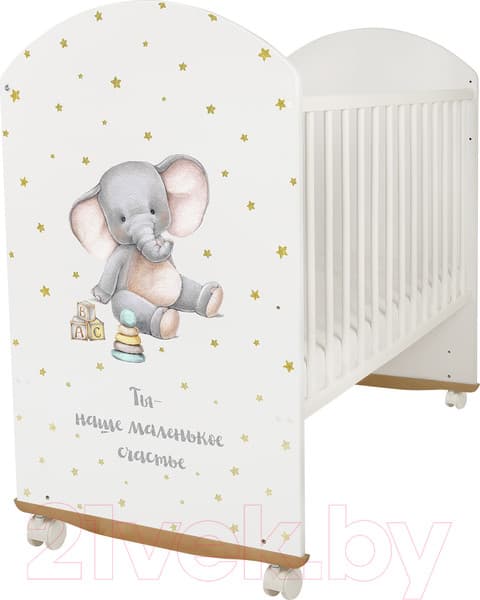 Детская кроватка INDIGO My Sleepy Слоник колесо-качалка 3