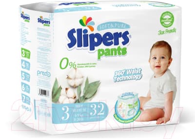 Подгузники-трусики детские Slipers Миди ЕP-203 / Pants32