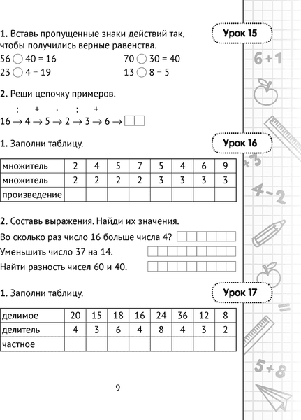 Рабочая тетрадь Аверсэв Математика. 3 класс. Минутка устного счета 8