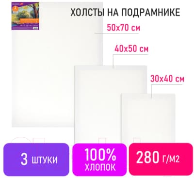 Набор холстов для рисования Brauberg Art / 192270 2
