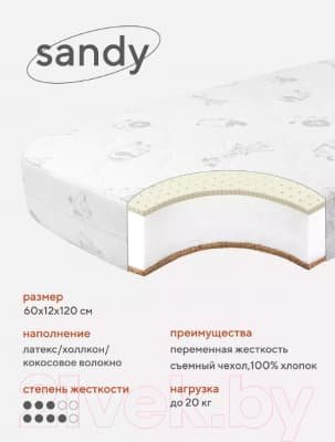 Матрас в кроватку Rant Sandy 60x120x12 / 32 4