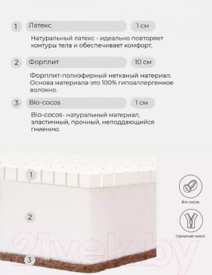 Матрас в кроватку Rant Sandy 60x120x12 / 32 6