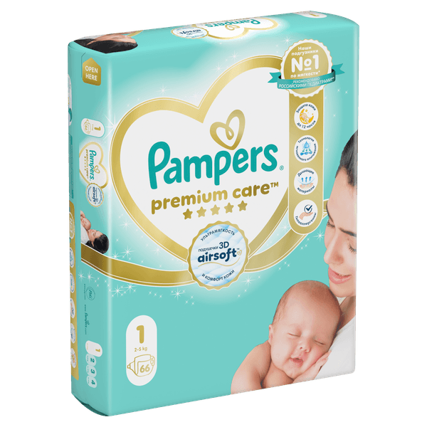 Подгузники детские Pampers Premium Care 1 Newborn от 2 до 5кг 9