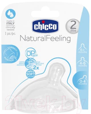 Соска Chicco Natural Feeling силиконовая, средний поток / 310204084 3
