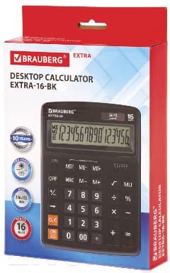 Калькулятор Brauberg Extra-16-BK / 250475 10