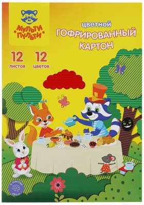 Набор цветного картона Мульти-пульти Енот в волшебном мире / КГ12А4_38720