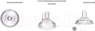 Соска BabyOno Natural Nursing антиколиковая, средний поток / 1453/02 3