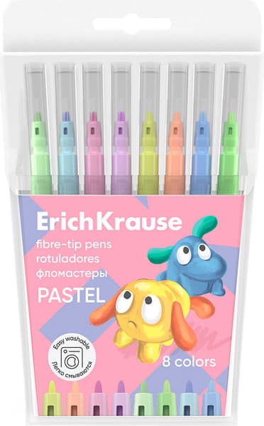 Фломастеры Erich Krause Easy Washable Pastel / 56085