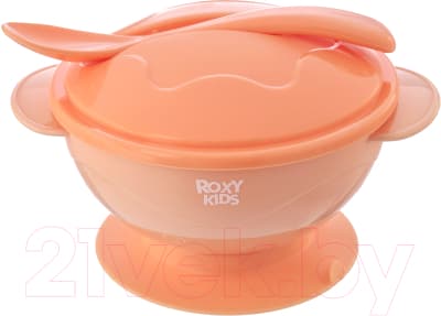 Набор посуды для кормления ROXY-KIDS Тарелка, крышка, ложка / RFD-003-O