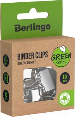 Зажим для бумаги Berlingo Green Series / BC_1019J