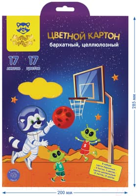 Набор цветного картона Мульти-пульти Енот в космосе / КЦб5ц12А4_38718 7