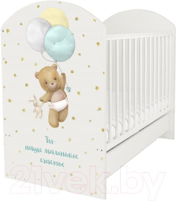 Детская кроватка INDIGO My Sleepy Мишка маятник и ящик 2
