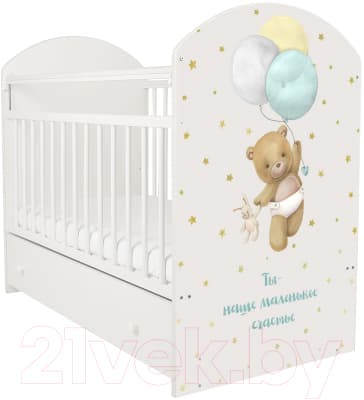 Детская кроватка INDIGO My Sleepy Мишка маятник и ящик 3