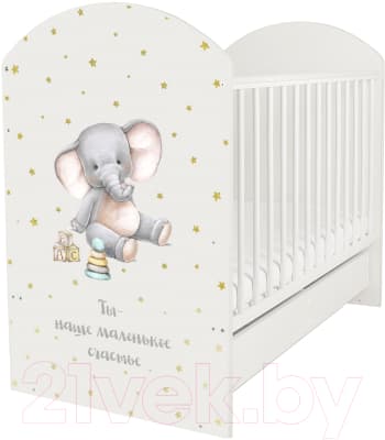 Детская кроватка INDIGO My Sleepy Слоник маятник и ящик 2