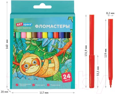 Фломастеры ArtSpace Милые зверушки / WP24_26940 5