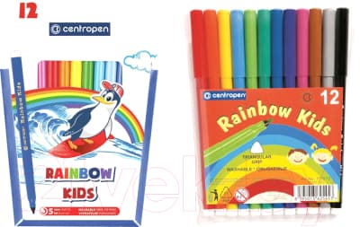 Фломастеры Centropen Rainbow Kids / 7550 1202 2