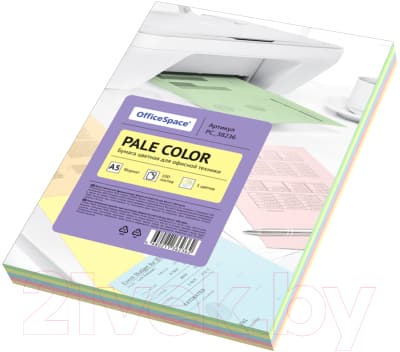 Набор цветной бумаги OfficeSpace Pale Color А5 / PC_38236
