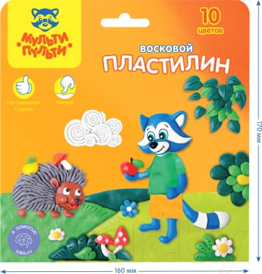 Пластилин восковой Мульти-пульти Енот в лесу / ВП_11057 6