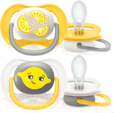 Набор пустышек Philips AVENT Ultra Air Лимон, Апельсин / SCF080/18 2