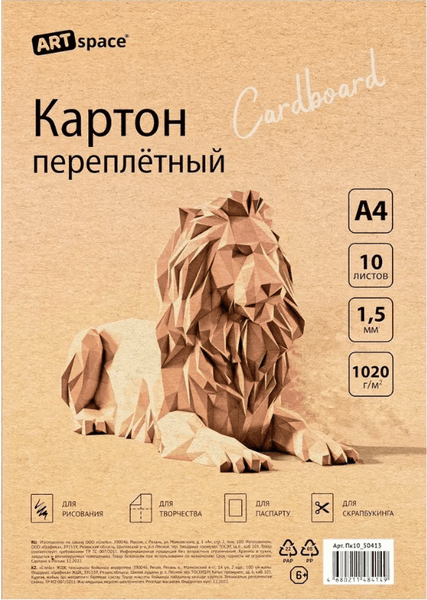 Набор переплетного картона ArtSpace Пк10_50413