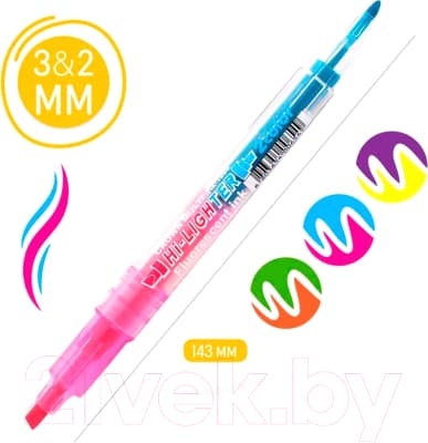 Набор маркеров CrowN Multi Hi-Lighter Twin / H2-1000-B/3 5