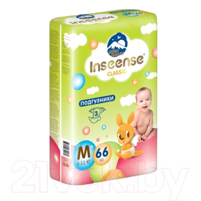 Подгузники детские Inseense Classic Plus M 6-11 кг / InsCM66Lime 3