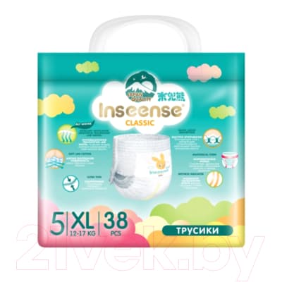Подгузники-трусики детские Inseense Classic V5S XL 12-17 кг / InsCV5SXL38Emer 3