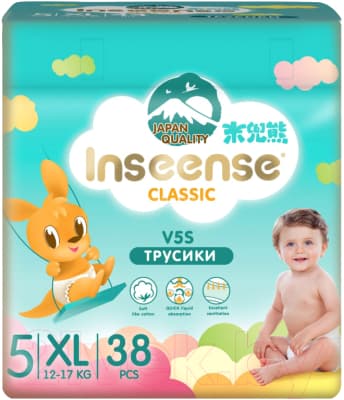 Подгузники-трусики детские Inseense Classic V5S XL 12-17 кг / InsCV5SXL38Emer