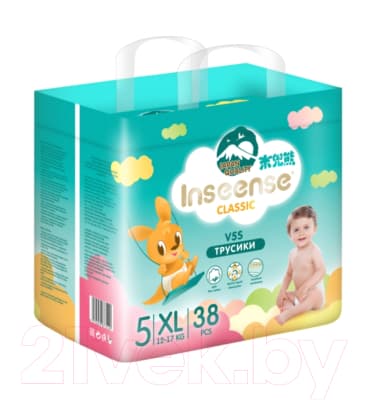 Подгузники-трусики детские Inseense Classic V5S XL 12-17 кг / InsCV5SXL38Emer 4