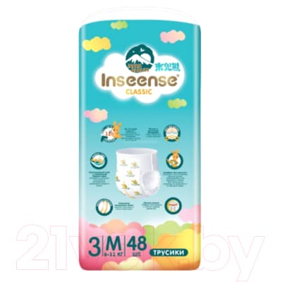 Подгузники-трусики детские Inseense Classic M 6-11 кг / InsCM48Blue 3
