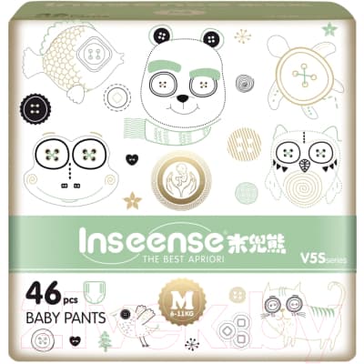 Подгузники-трусики детские Inseense V5S M 6-11кг / Ins46green