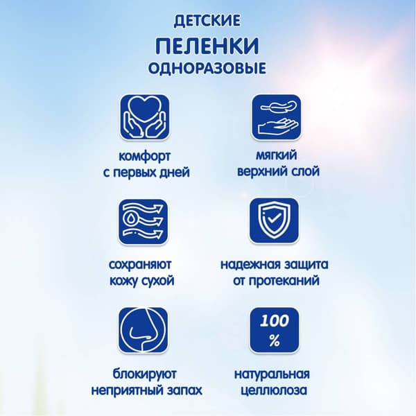 Набор пеленок одноразовых детских Inseense 60х40 / Ins6412 6