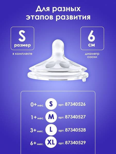 Бутылочка для кормления Kunder Силиконовая соска S / 22230 6