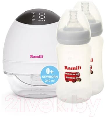 Молокоотсос электрический Ramili Двухфазный SE500 с двумя бутылочками / SE500240MLX2 8