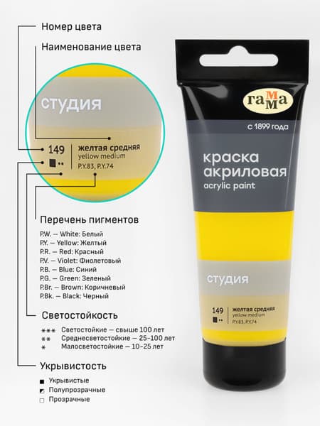 Акриловая краска ГАММА Студия 149 / 280220149 6