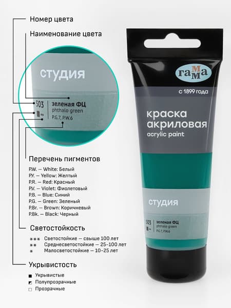 Акриловая краска ГАММА Студия 503 / 280220503 6