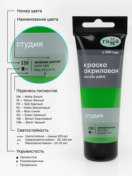 Акриловая краска ГАММА Студия 539 / 280220539 6